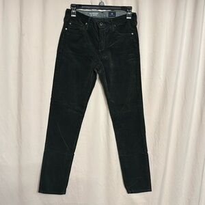 AG The Stevie Ankle Slim Straight  Corduroy Jeans, Size 27R Color Hunter Green